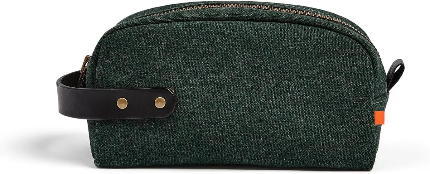 Sunbrella Andy Travel Kit | Durable Toiletry Bag | Water & Stain Resistant Bag for Travel Accessories | Unisex Shave & Cosmetic Bag | Recycled Fabric | Alpine/Green