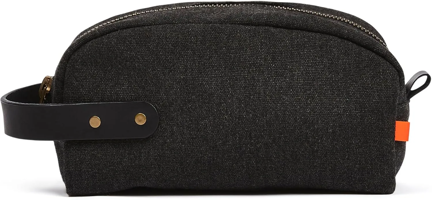 Sunbrella Andy Travel Kit | Durable Toiletry Bag | Water & Stain Resistant Bag for Travel Accessories | Unisex Shave & Cosmetic Bag | Recycled Fabric | Char/Black