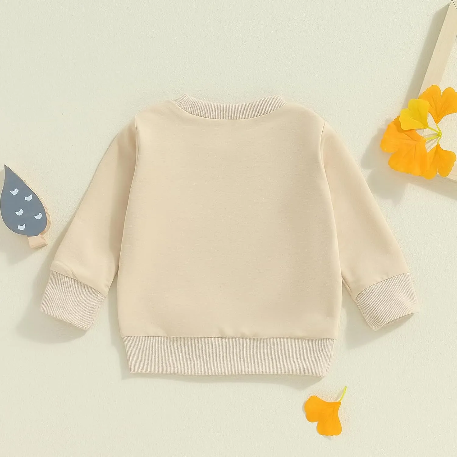 Toddler Baby Boy Crewneck Sweatshirt Tractor Letter Long Sleeve Pullover Tops Fall Winter Outfits Casual Clothes