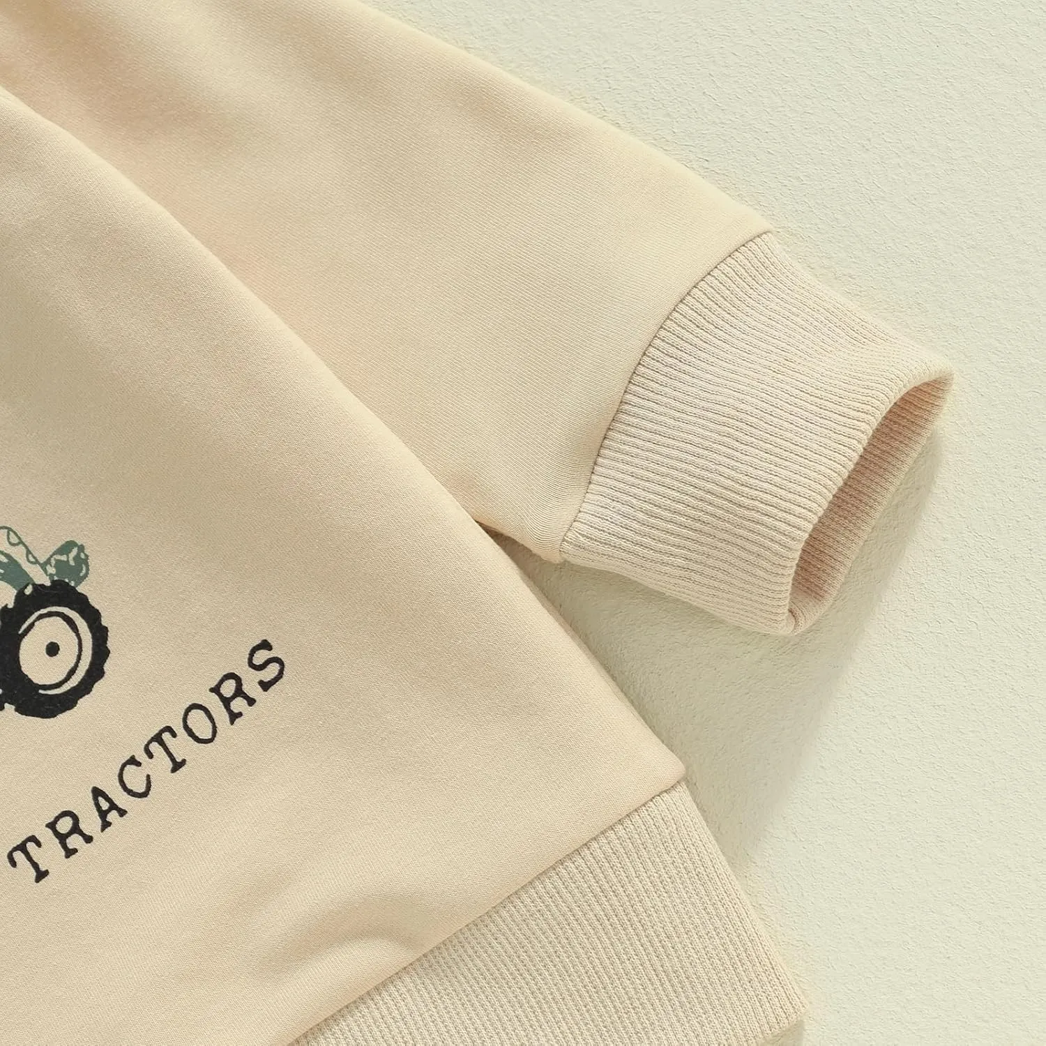Toddler Baby Boy Crewneck Sweatshirt Tractor Letter Long Sleeve Pullover Tops Fall Winter Outfits Casual Clothes
