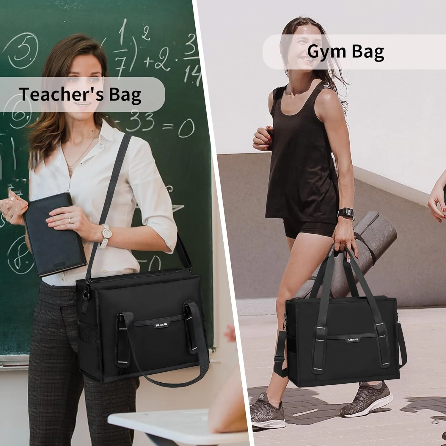 Tote Bag for Women,Utility Large Work Tote Bag with Reinforced Pockets, Waterproof Nurse Bag,for Travel,Teacher