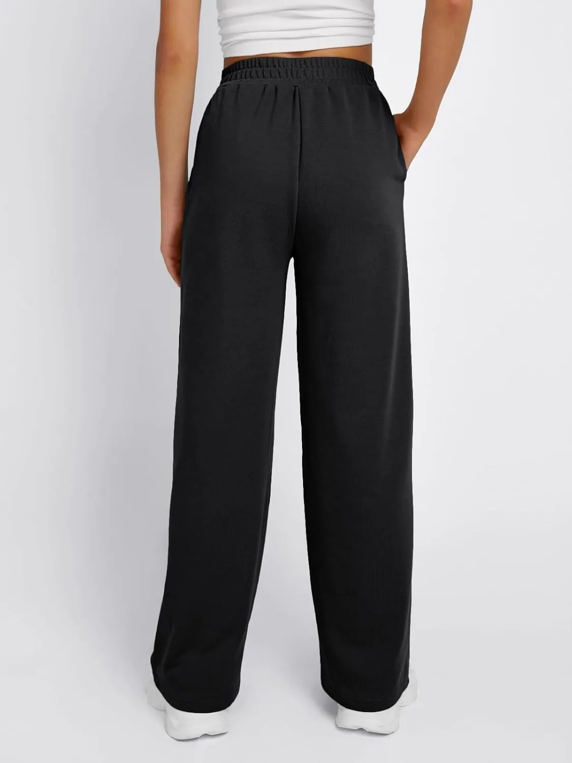 Trendy Queen Wide Leg Sweatpants Women Fashion High Waisted Baggy Flared Pants Athletic Joggers with Pockets 2025