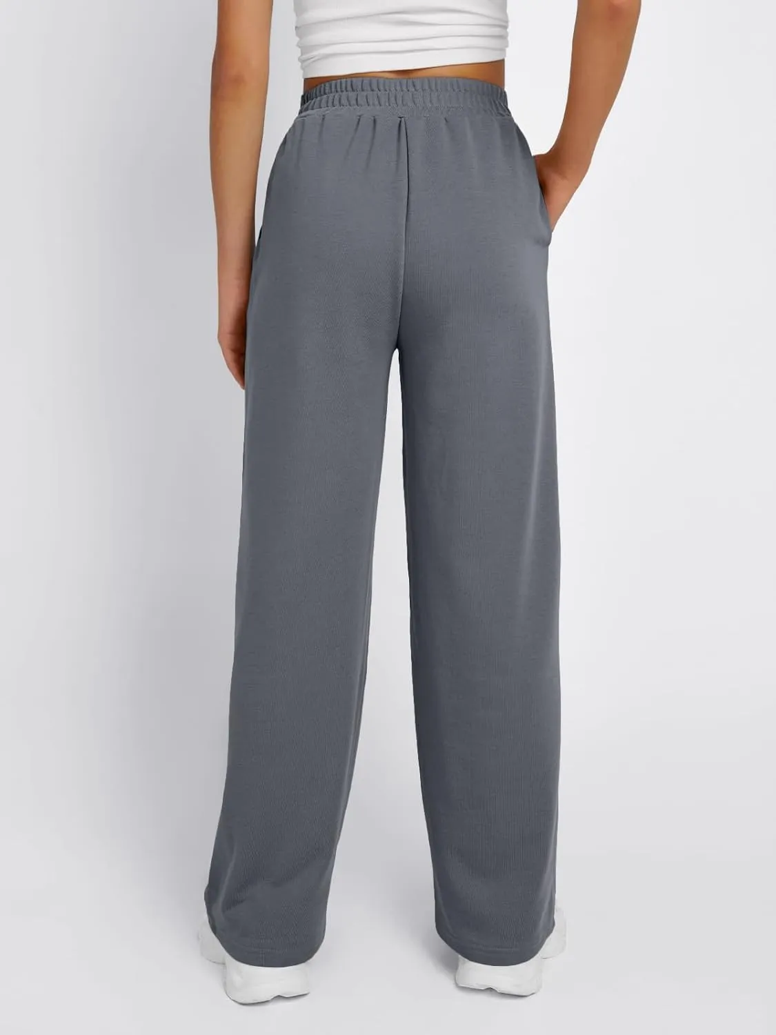 Trendy Queen Wide Leg Sweatpants Women Fashion High Waisted Baggy Flared Pants Athletic Joggers with Pockets 2025