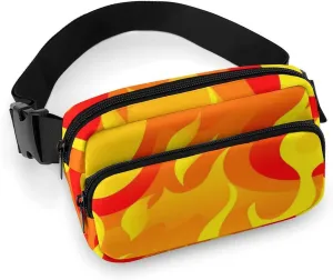 Unisex Travel Fanny Pack Compatible with Cartoon Flame - Waterproof Belt Bag for Hiking & Outdoor Sports