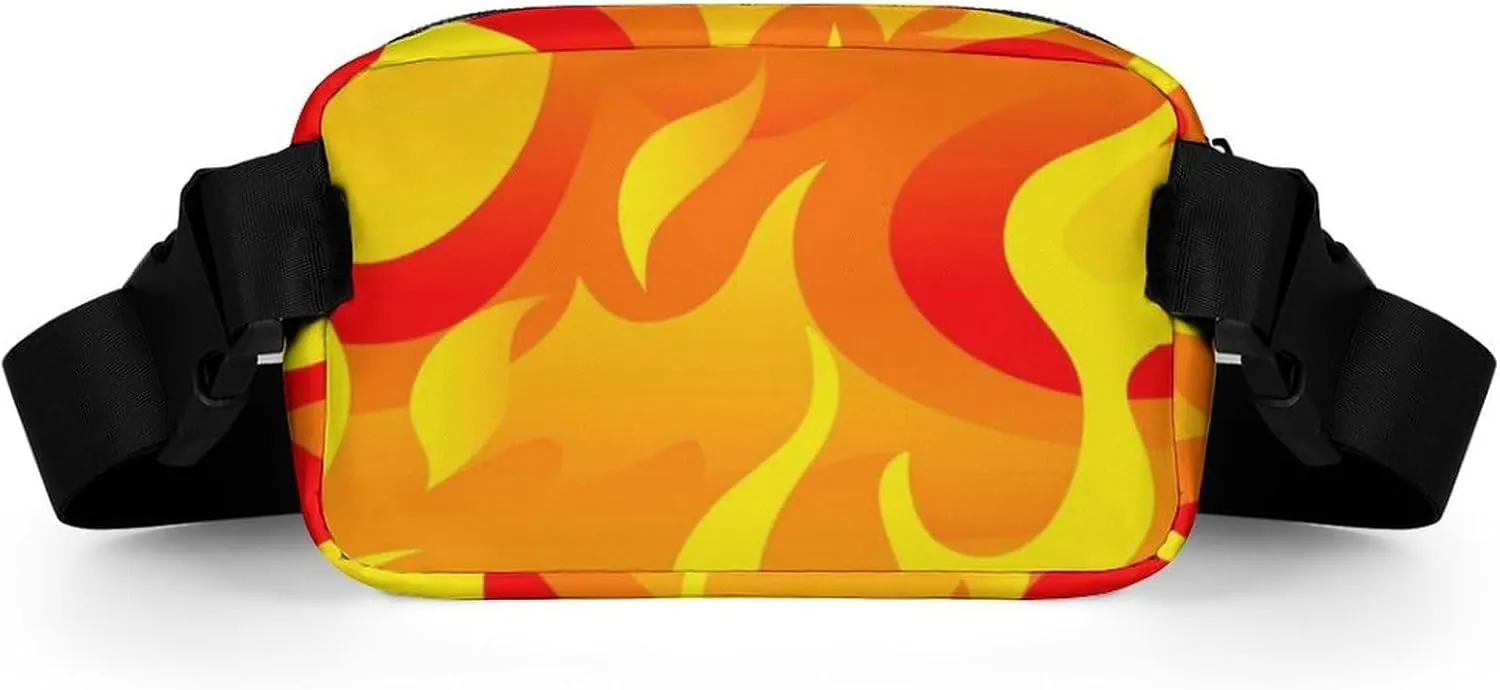 Unisex Travel Fanny Pack Compatible with Cartoon Flame - Waterproof Belt Bag for Hiking & Outdoor Sports