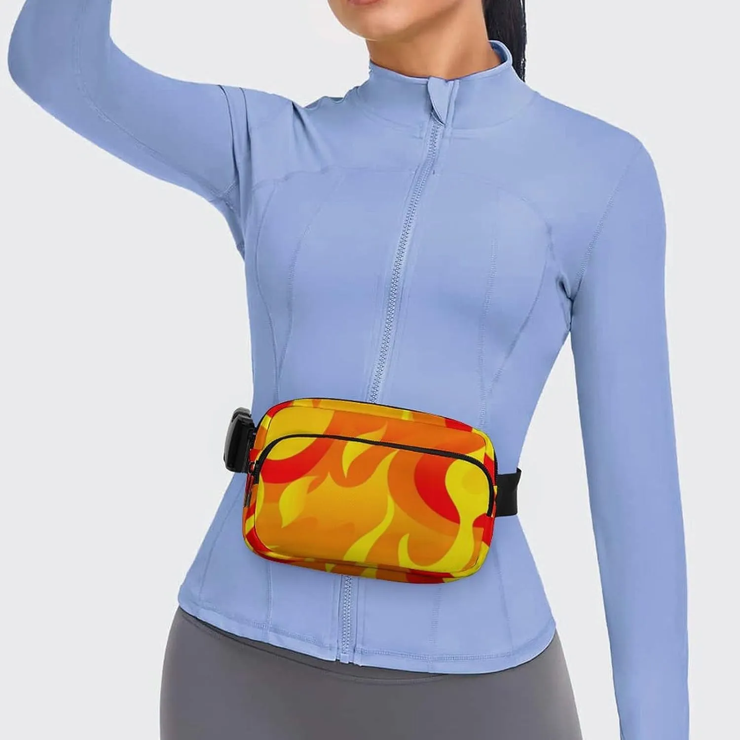 Unisex Travel Fanny Pack Compatible with Cartoon Flame - Waterproof Belt Bag for Hiking & Outdoor Sports