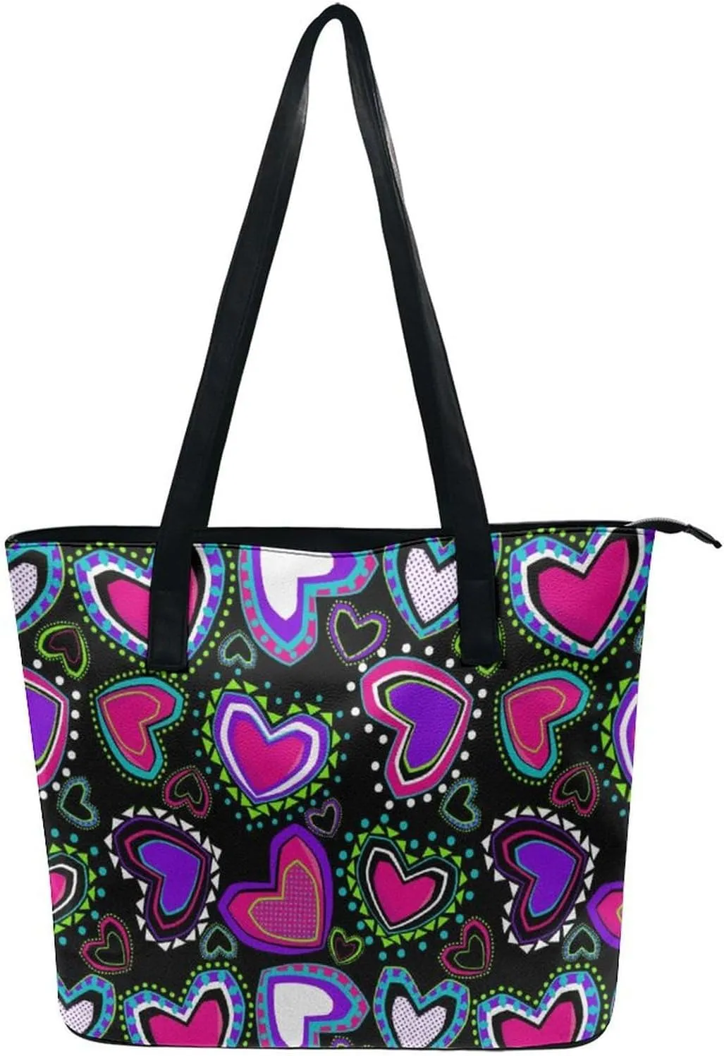 Women Handbag Large Capacity Fashion Shoulder Bag Valentines, Beach Tote PU Leather Purse Shopping