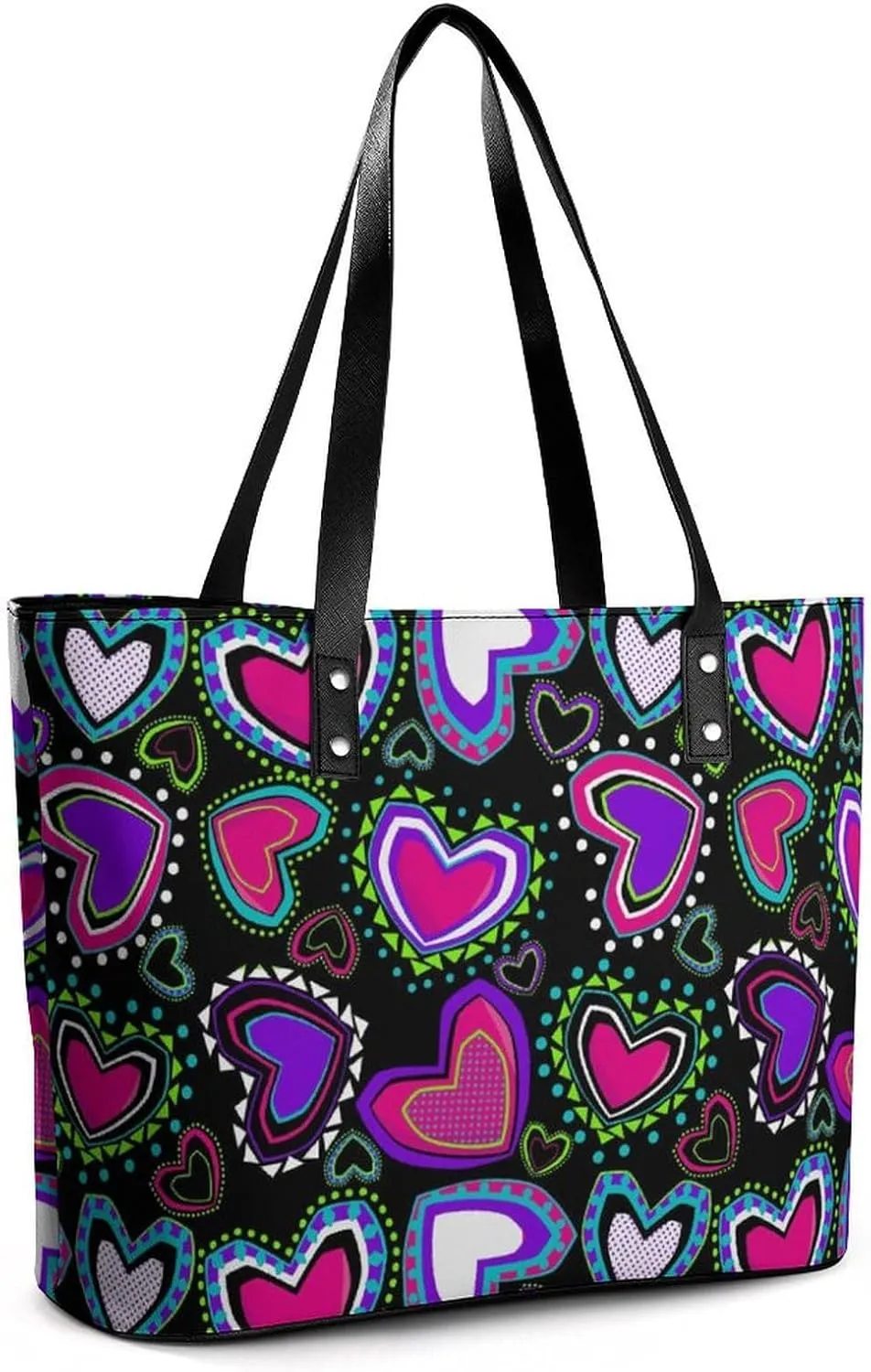 Women Handbag Large Capacity Fashion Shoulder Bag Valentines, Beach Tote PU Leather Purse Shopping