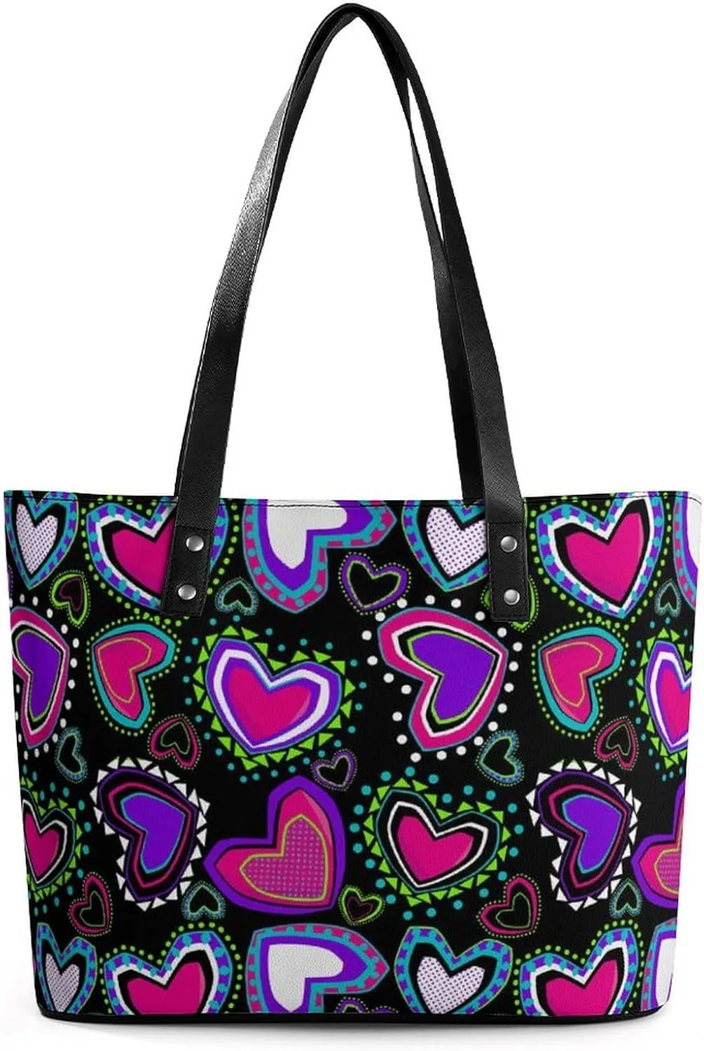 Women Handbag Large Capacity Fashion Shoulder Bag Valentines, Beach Tote PU Leather Purse Shopping