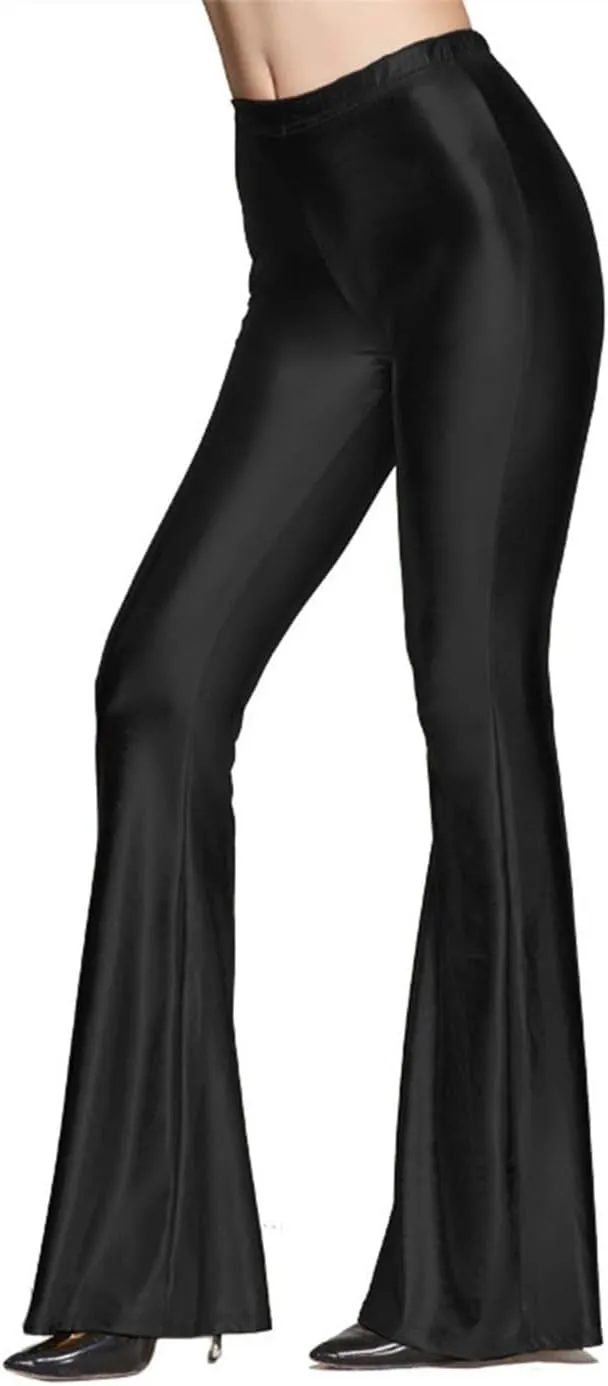 Women Leopard Snakeskin Print High Waist Casual Wide Leg Long Palazzo Pants Trousers