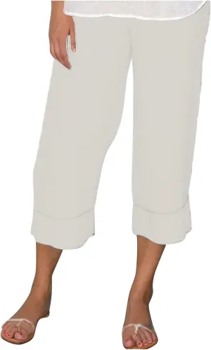 Women's Cotton Linen Summer Lightweigt Pant Trousers Low Waist Wide Leg Slim Fit Pants Office