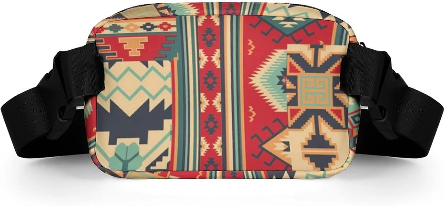 Womens Multi-Function Crossbody Bag Fanny Pack Compatible with Southwestern Aztec Native American Decoration for Workout/Travel/Hiking