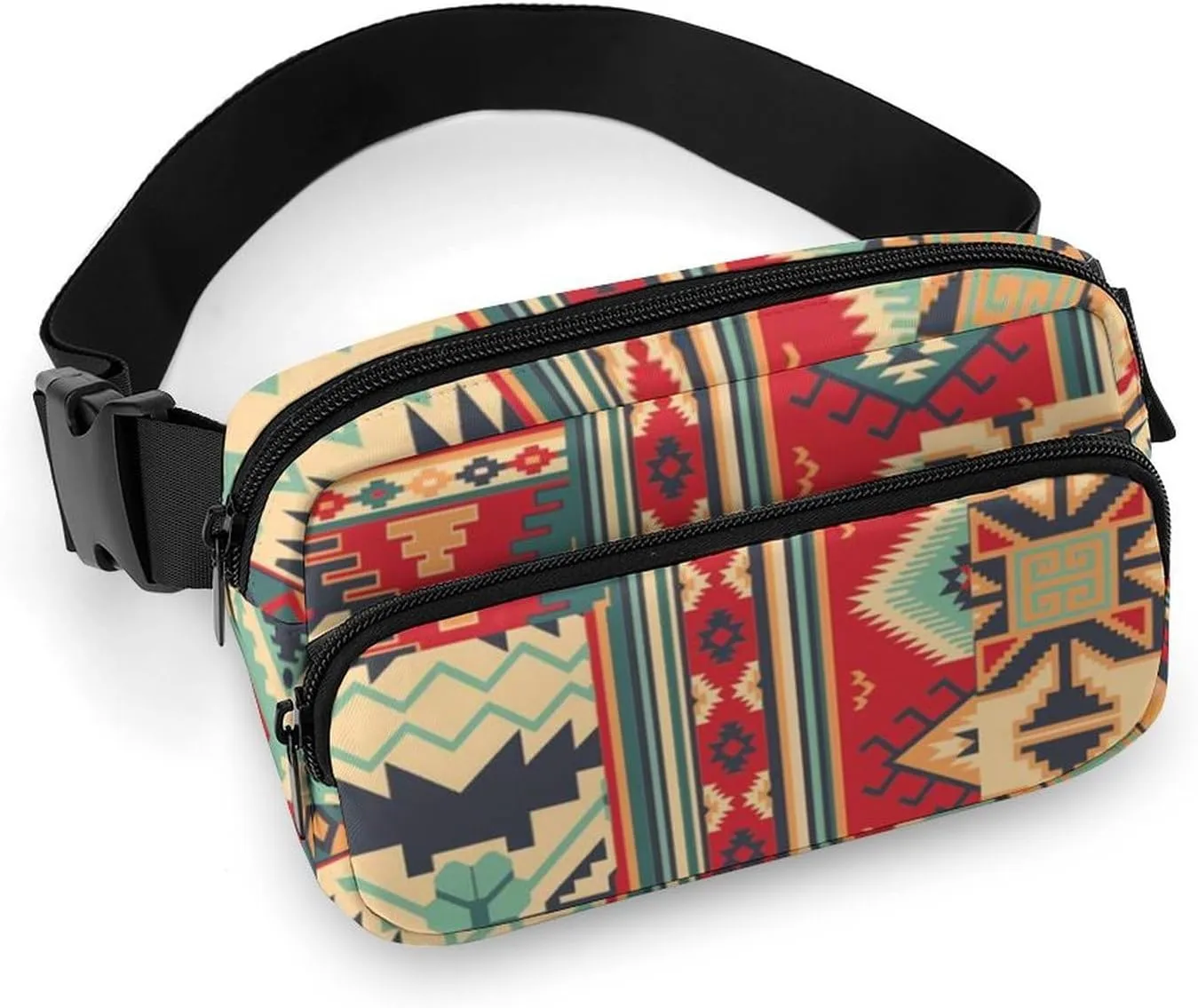 Womens Multi-Function Crossbody Bag Fanny Pack Compatible with Southwestern Aztec Native American Decoration for Workout/Travel/Hiking