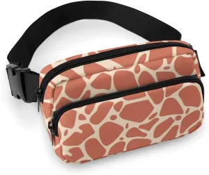 Womens Outdoor Sports Fanny Pack Waterproof Belt Bag Compatible with Giraffe Skin Texture for Hiking/Cycling/Running