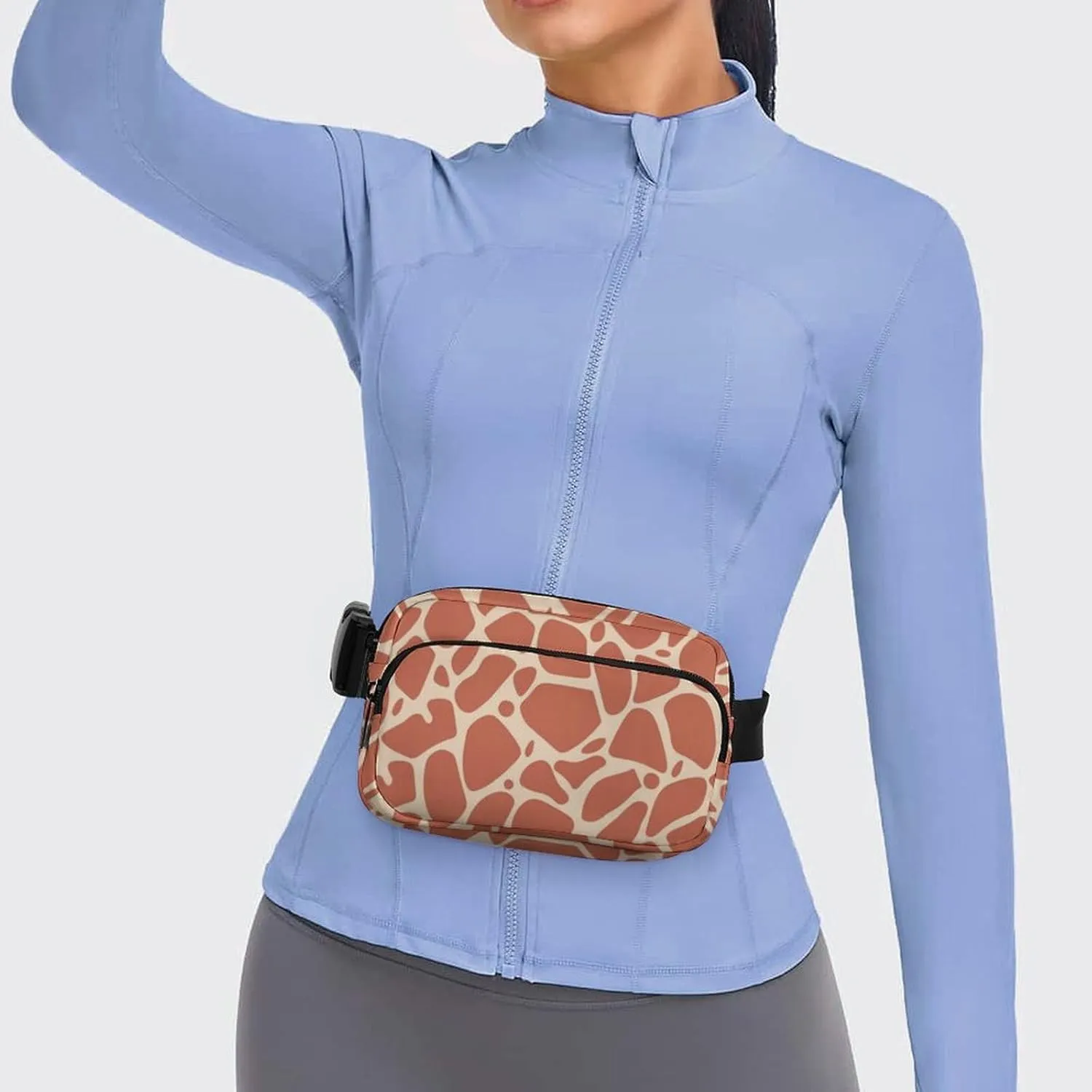 Womens Outdoor Sports Fanny Pack Waterproof Belt Bag Compatible with Giraffe Skin Texture for Hiking/Cycling/Running
