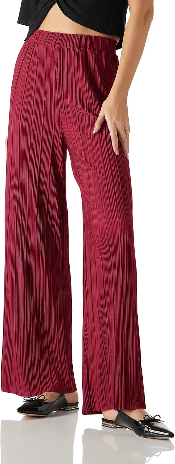 Womens Palazzo Comfy Long Pants High Elastic Waist Wide Leg Lightweigh Trousers Stretchy Flowy Pants for Women