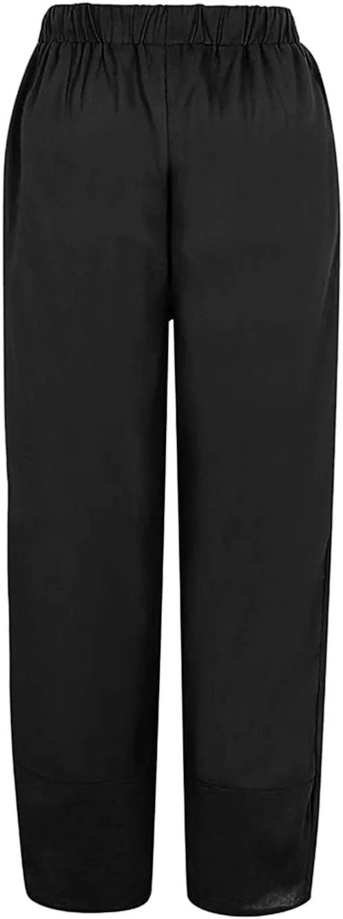 Womens Summer Wide Leg Linen Cropped Pant Dandelions Graphic Tulip Hem Trousers Lightweight Loose Fit Outfits with Pockets