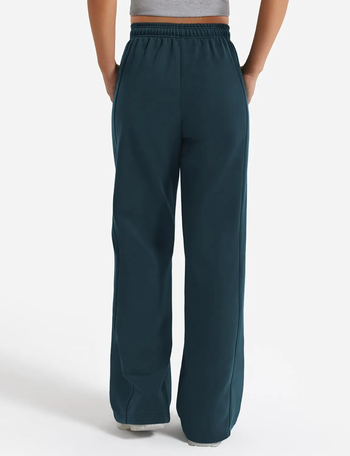 YEOREO Women's Wide Leg Sweatpants Drawstring Baggy Sweatpants Penny Fleece Lined Lounge Pants with Pockets