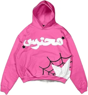 Yoawdats Spider Web Hoodie Sweatshirt Y2K Graphic Long Sleeve Punk Tops Men Women Harajuku Oversized Pullover Streetwear