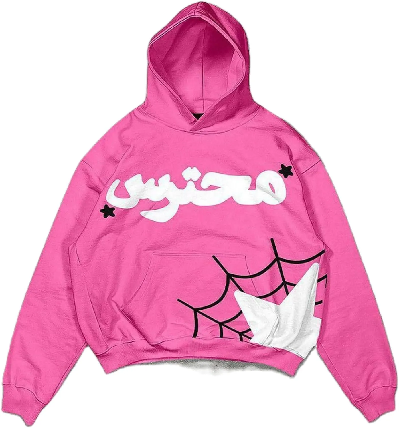 Yoawdats Spider Web Hoodie Sweatshirt Y2K Graphic Long Sleeve Punk Tops Men Women Harajuku Oversized Pullover Streetwear